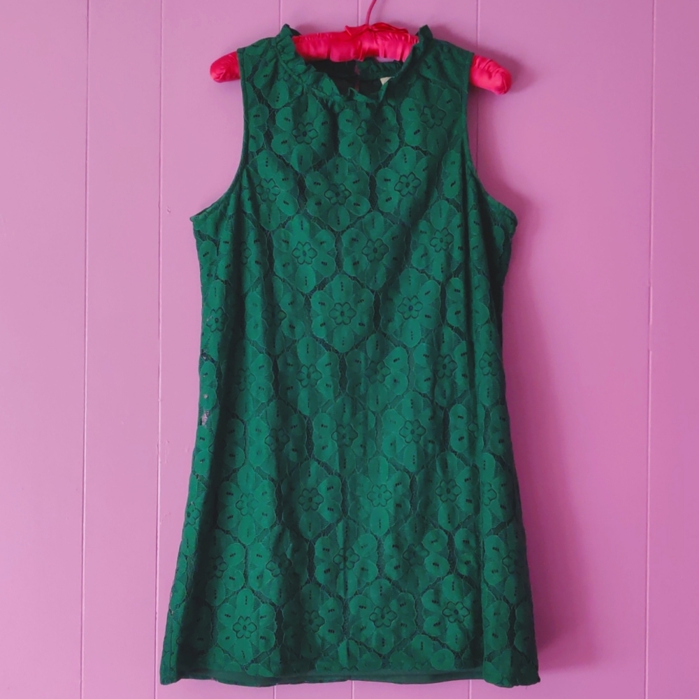 Anthro L lace mini dress